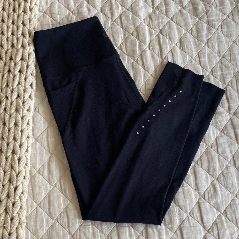 Danskin Black Leggings with Silver Accents